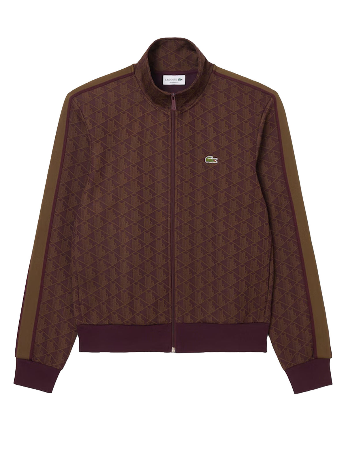 Lacoste Giacca della tuta in jacquard con zip Paris Marrone