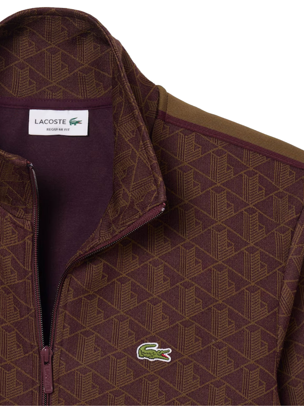 Lacoste Giacca della tuta in jacquard con zip Paris Marrone