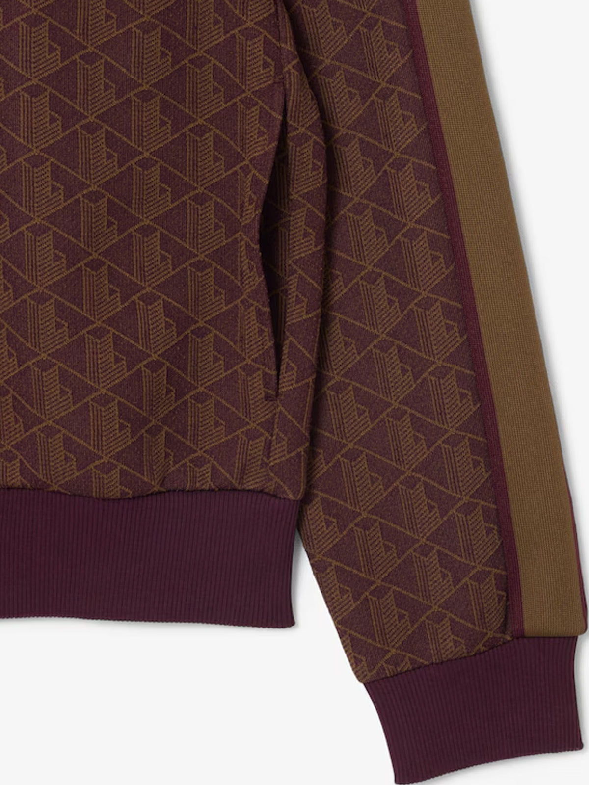 Lacoste Giacca della tuta in jacquard con zip Paris Marrone