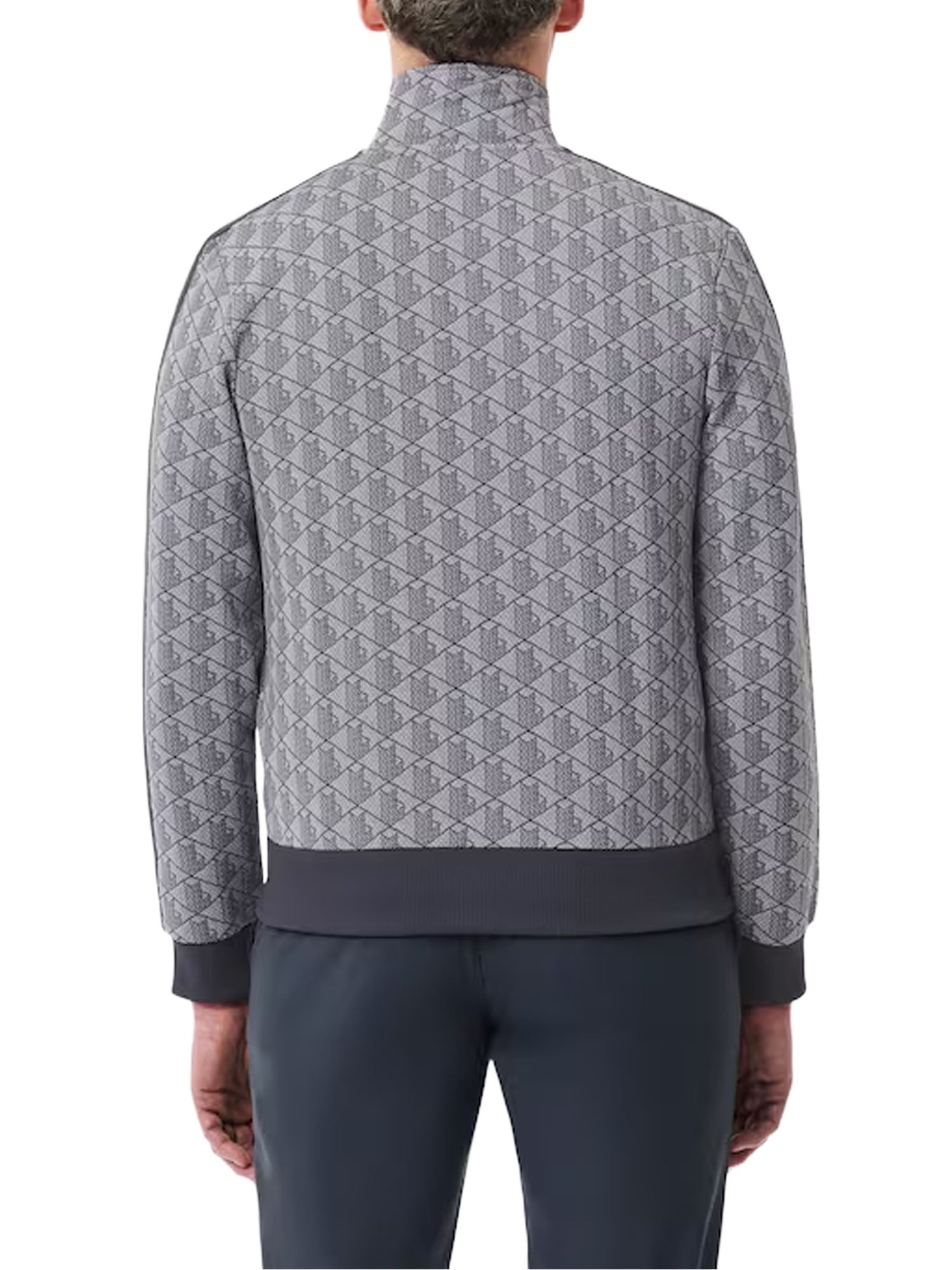 Lacoste Giacca della tuta in jacquard con zip Paris Grigio