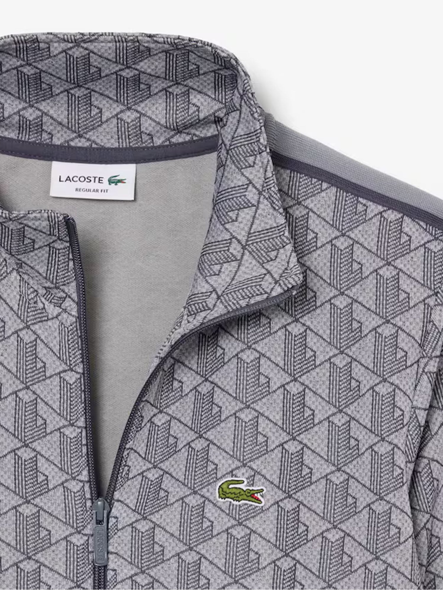 Lacoste Giacca della tuta in jacquard con zip Paris Grigio