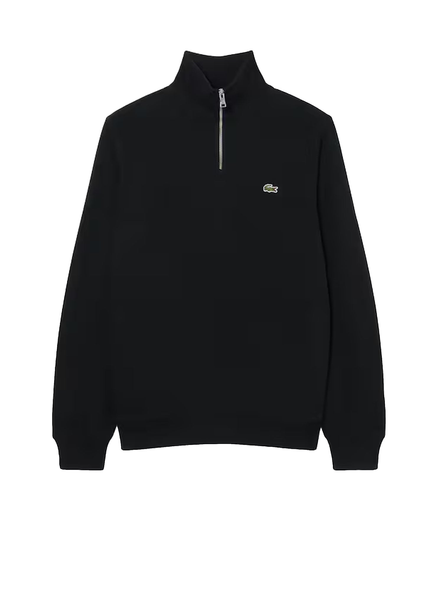 Felpa interlock a collo alto con zip
