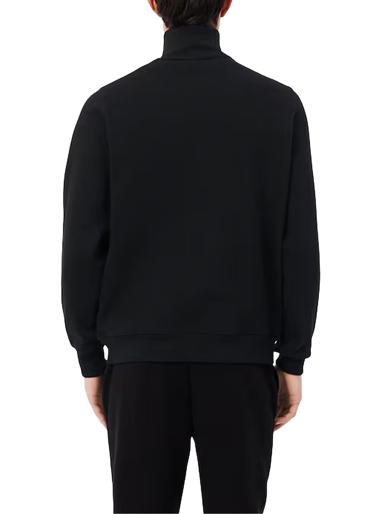 Lacoste Felpa interlock a collo alto con zip Nero