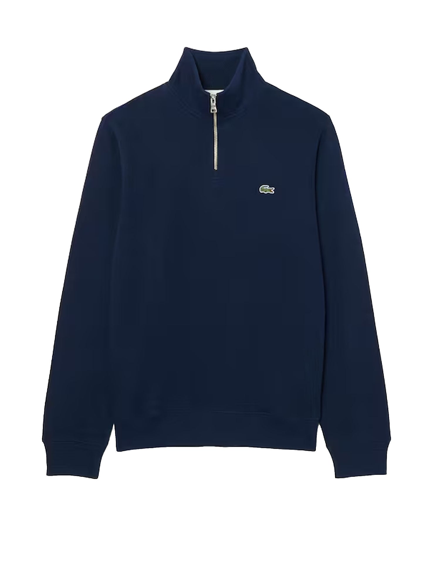 Felpa interlock a collo alto con zip