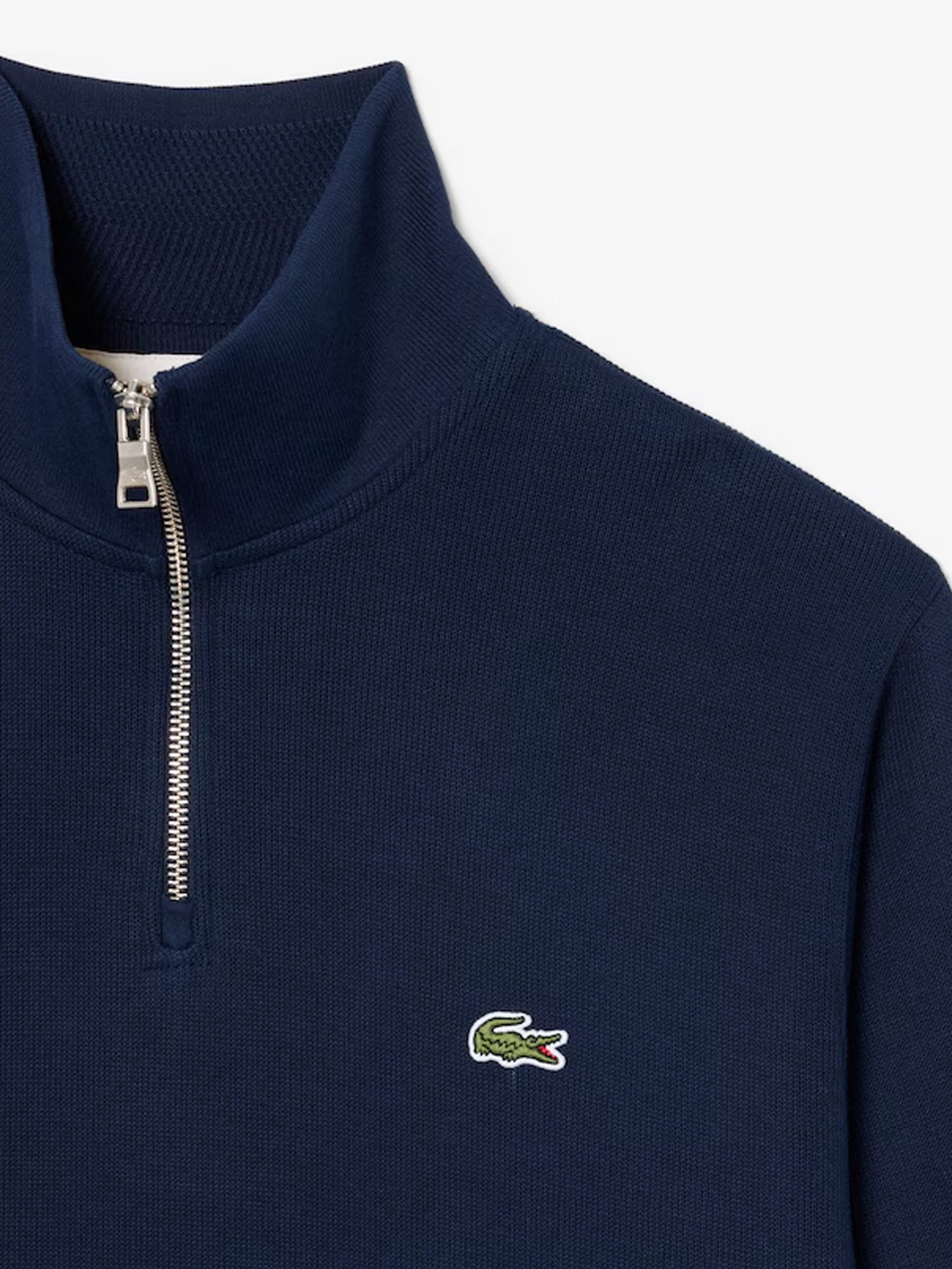 Lacoste Felpa interlock a collo alto con zip Blu