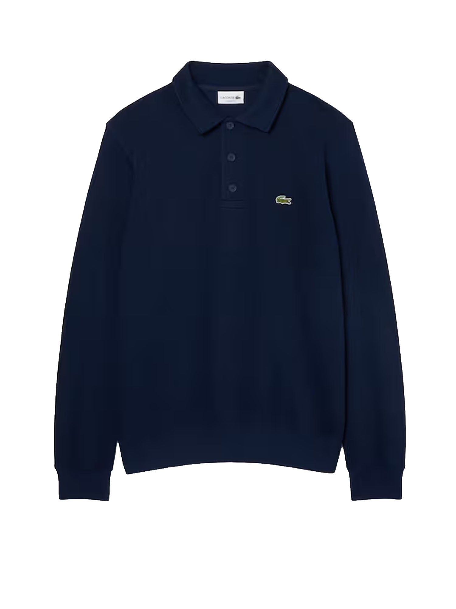 Lacoste Felpa con collo a polo in cotone Blu