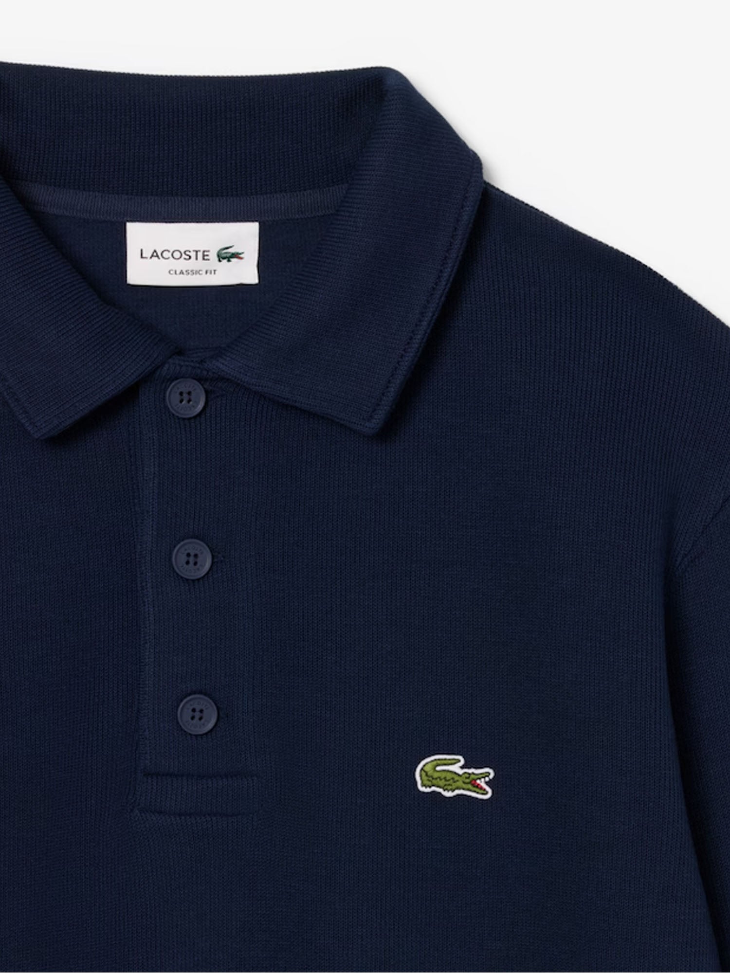 Lacoste Felpa con collo a polo in cotone Blu