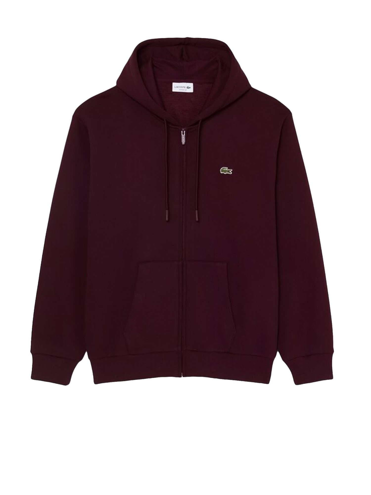 Lacoste Felpa con cappuccio in tessuto felpato Bordeaux