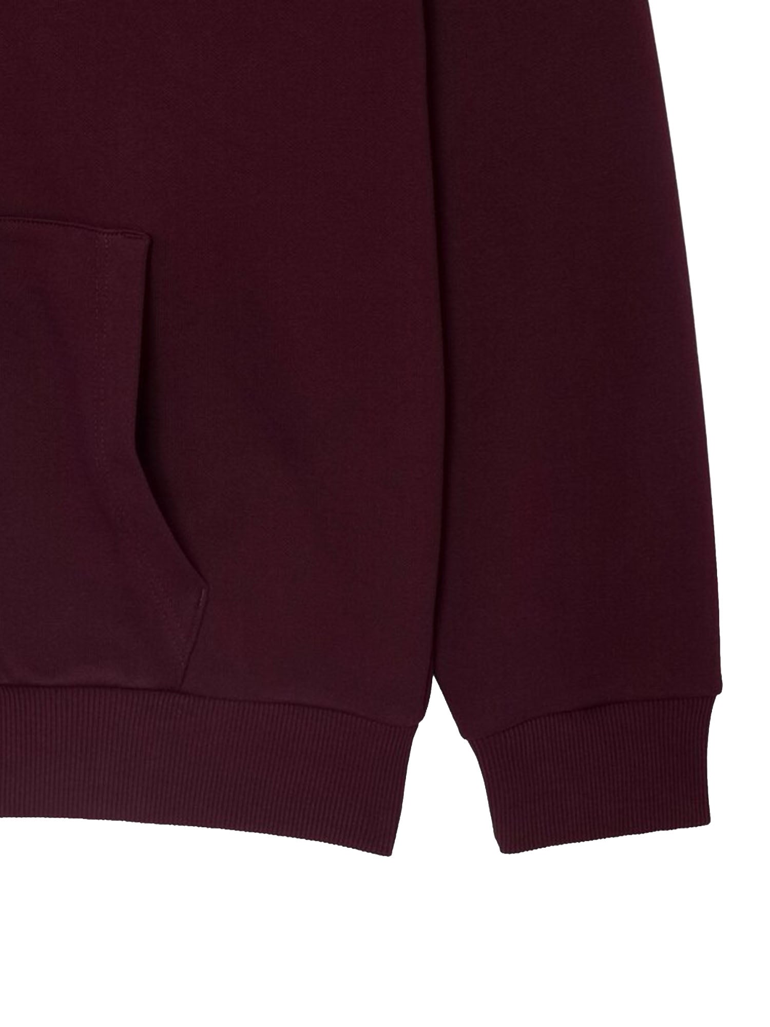 Lacoste Felpa con cappuccio in tessuto felpato Bordeaux