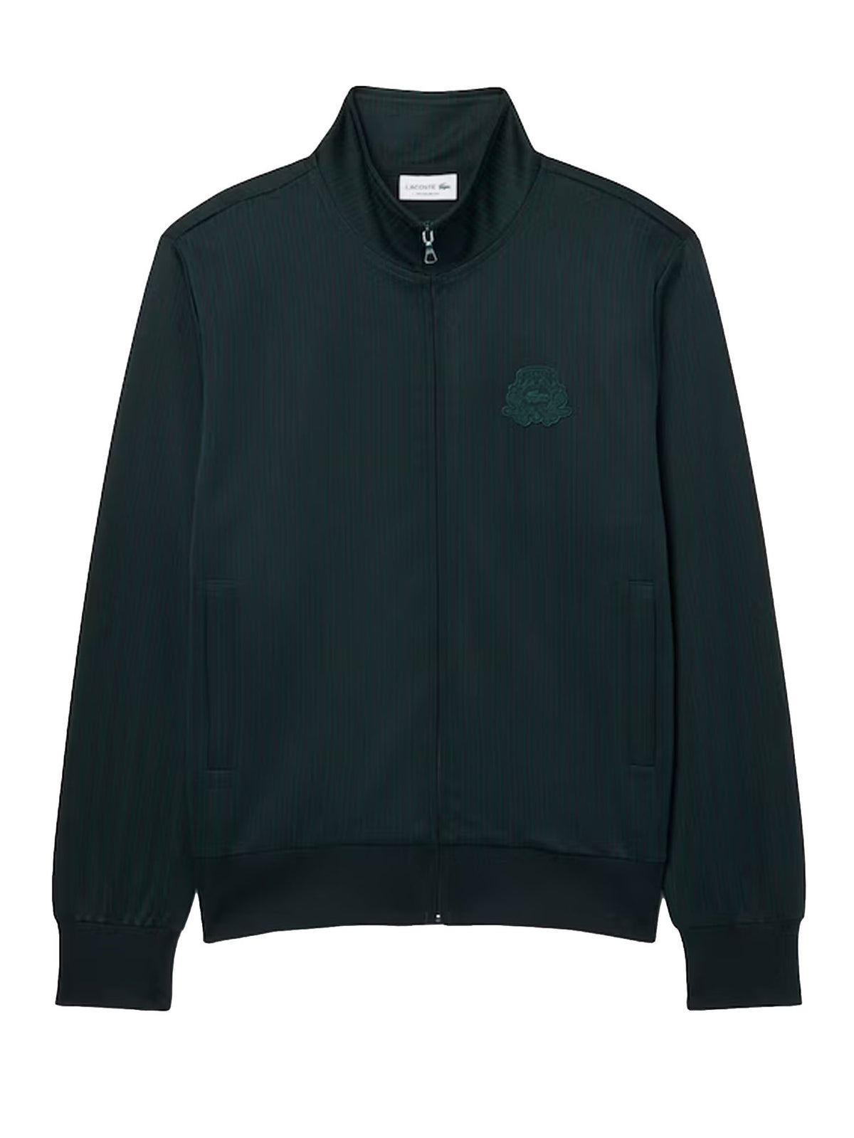 Lacoste Giacca della tuta a righe e stemma Verde