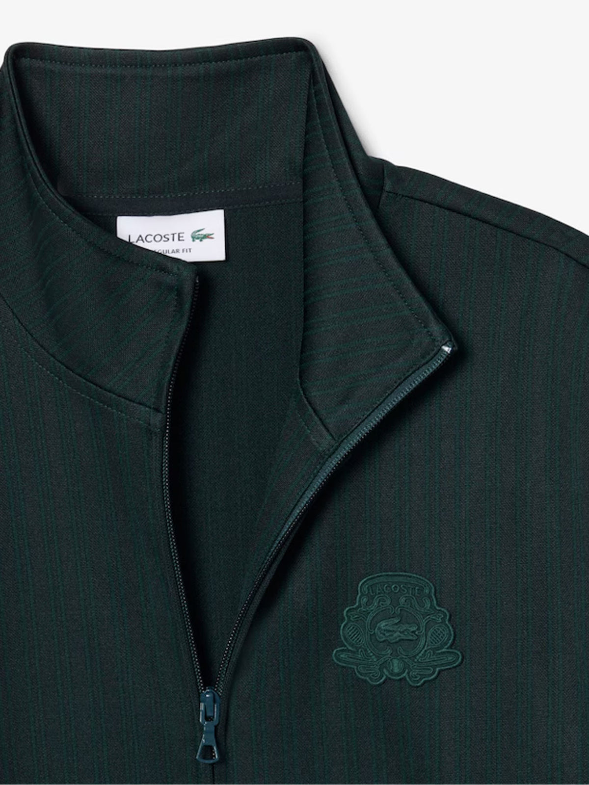 Lacoste Giacca della tuta a righe e stemma Verde