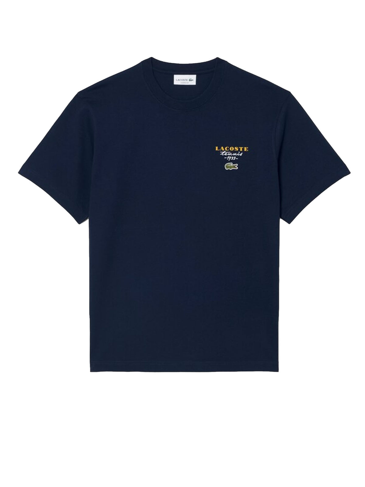 Lacoste T-shirt in jersey con stampa tennis e dettagli ricamati Blu