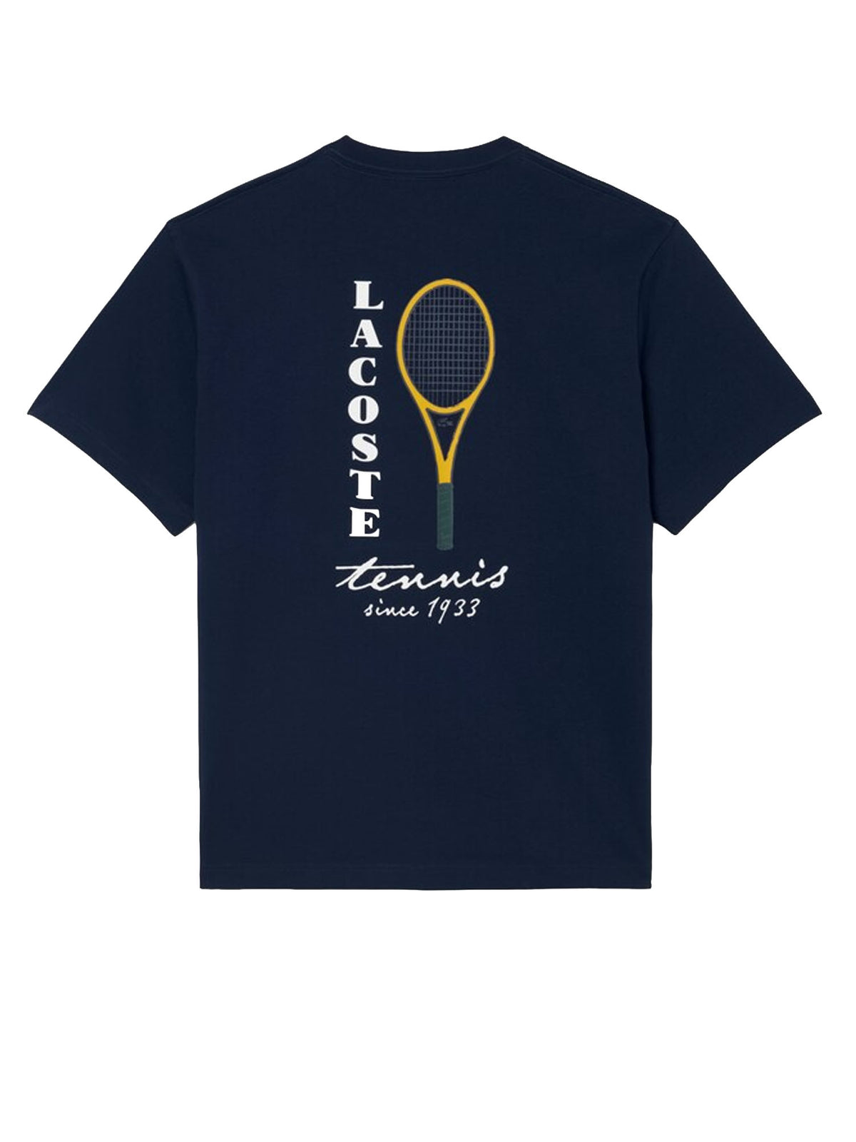 Lacoste T-shirt in jersey con stampa tennis e dettagli ricamati Blu