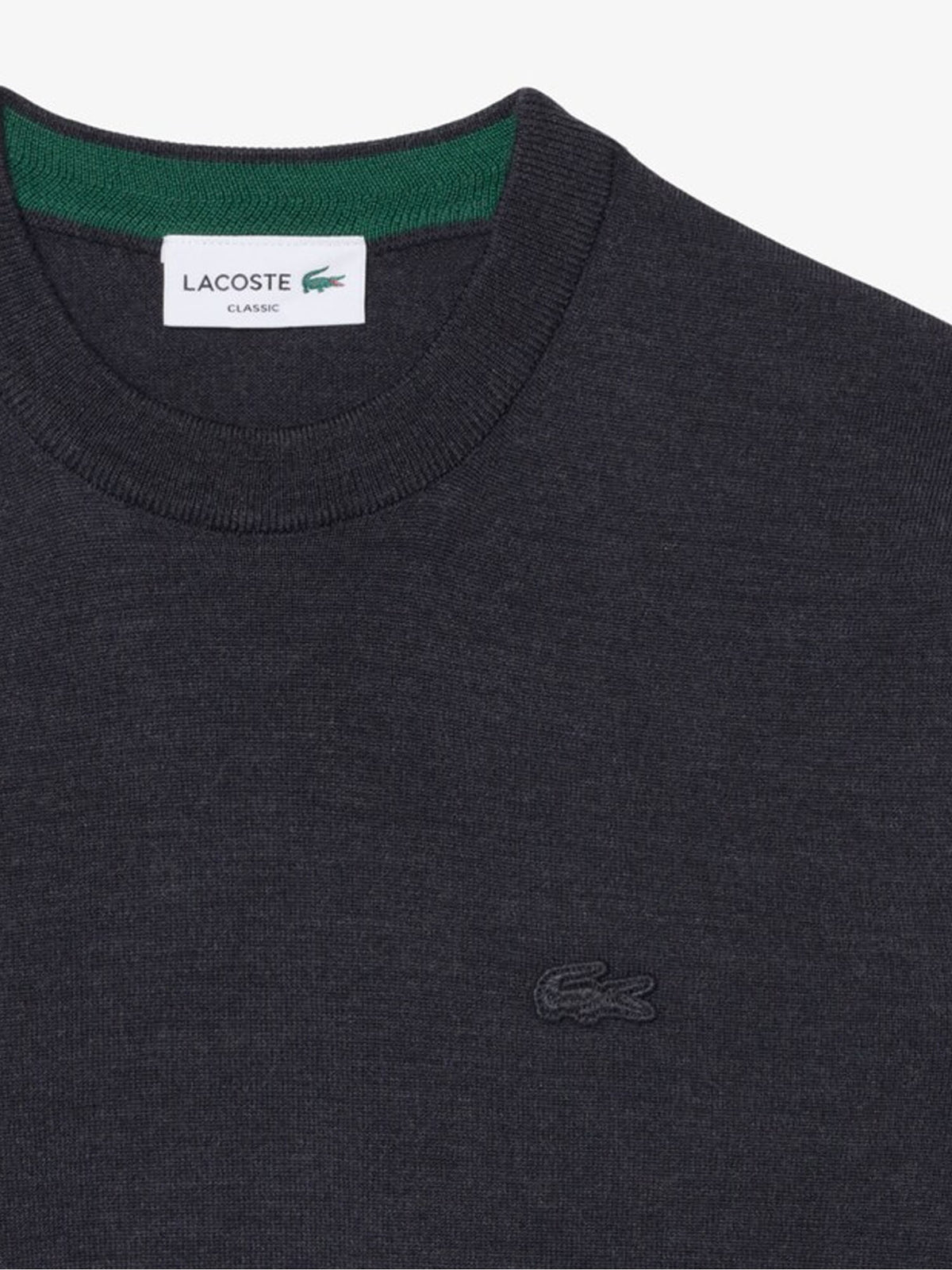 Lacoste Maglione girocollo in lana merino Grigio