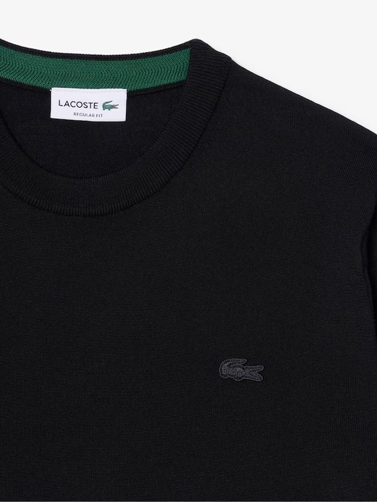 Lacoste Maglione girocollo in lana merino Verde