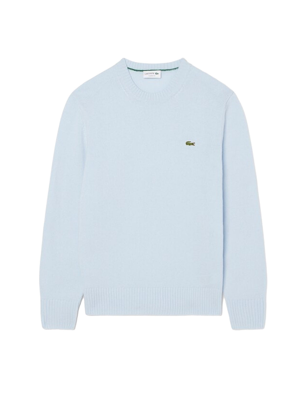 Lacoste Maglione a girocollo in lana cardata Azzurro
