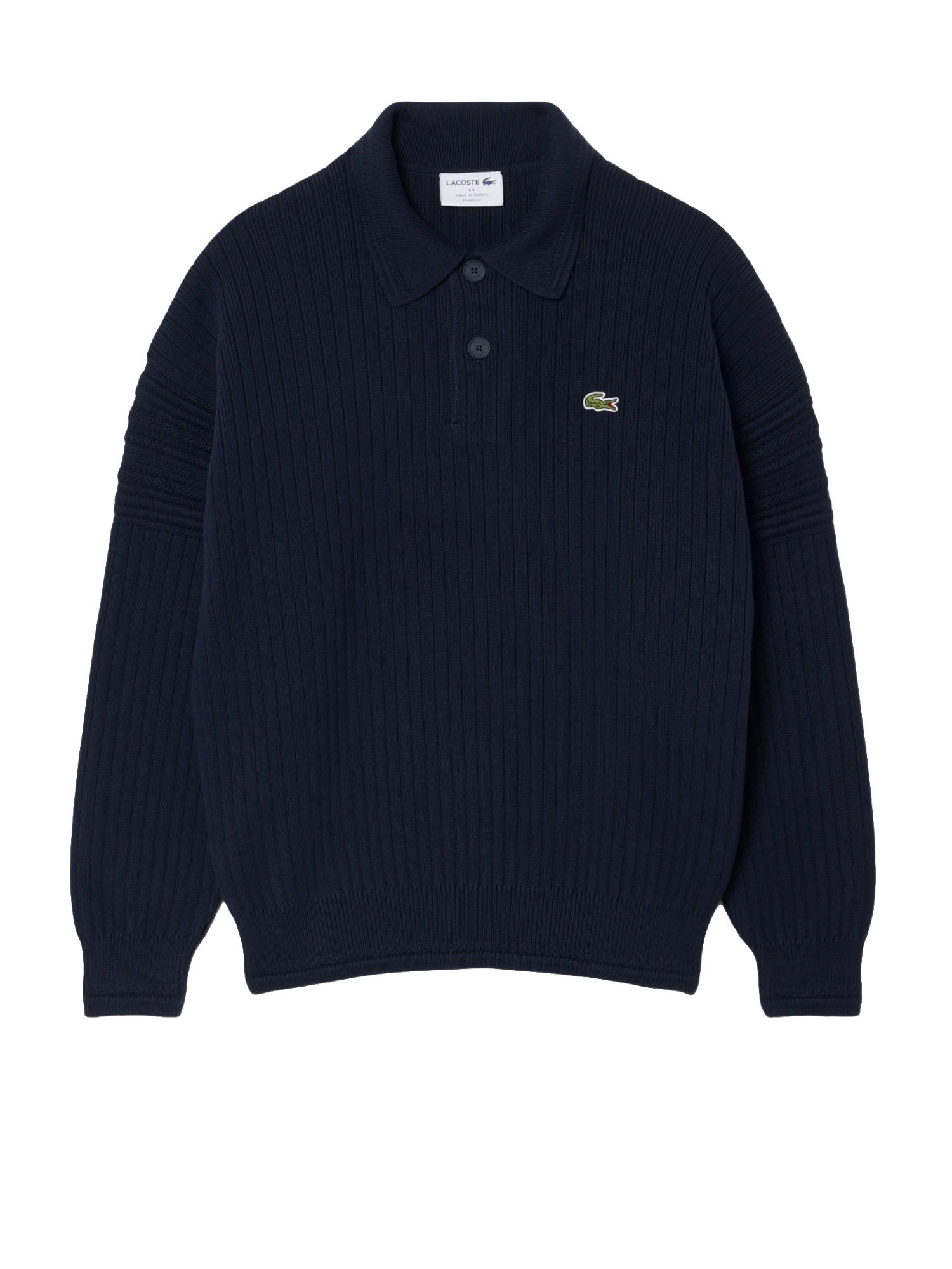 Maglione con colletto a polo in cotone Made in France