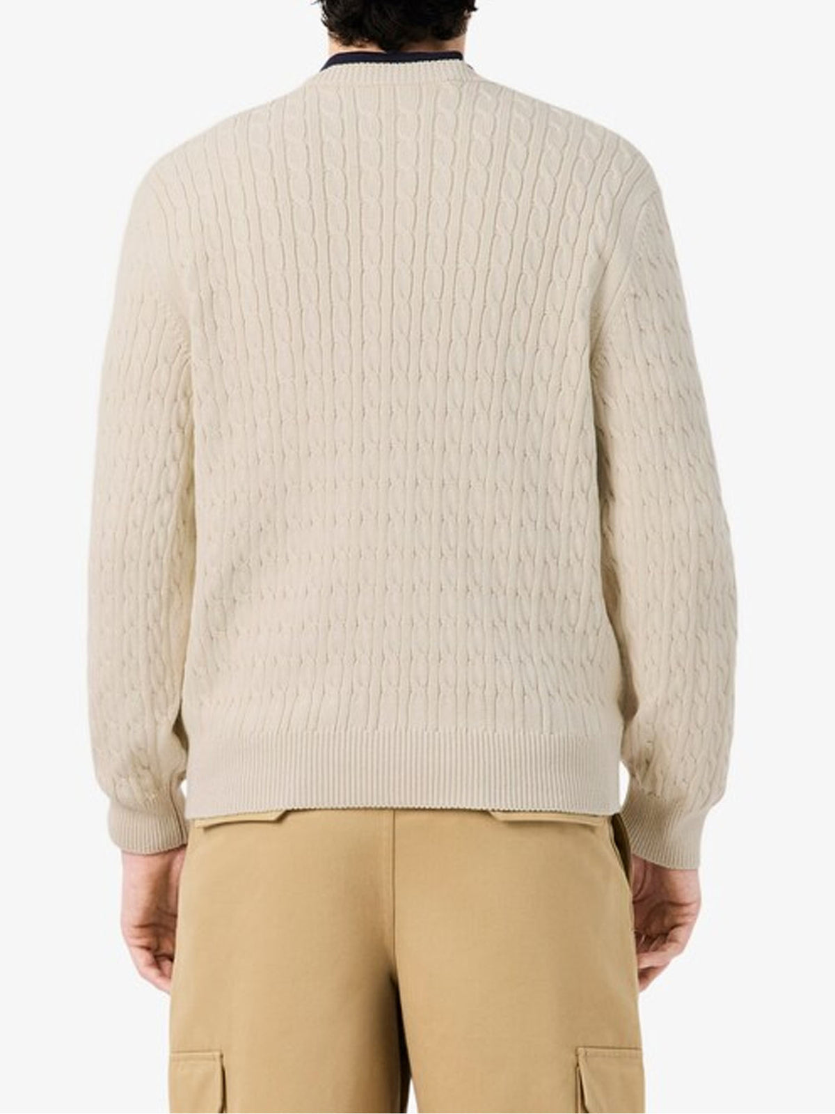 Lacoste Maglione a trecce con intarsio Beige