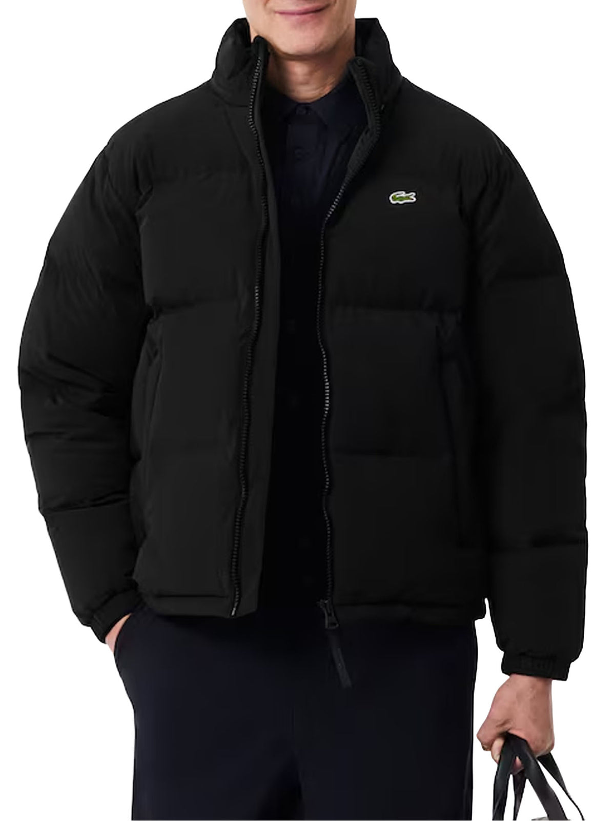 Lacoste Piumino con cappuccio impermeabile Nero
