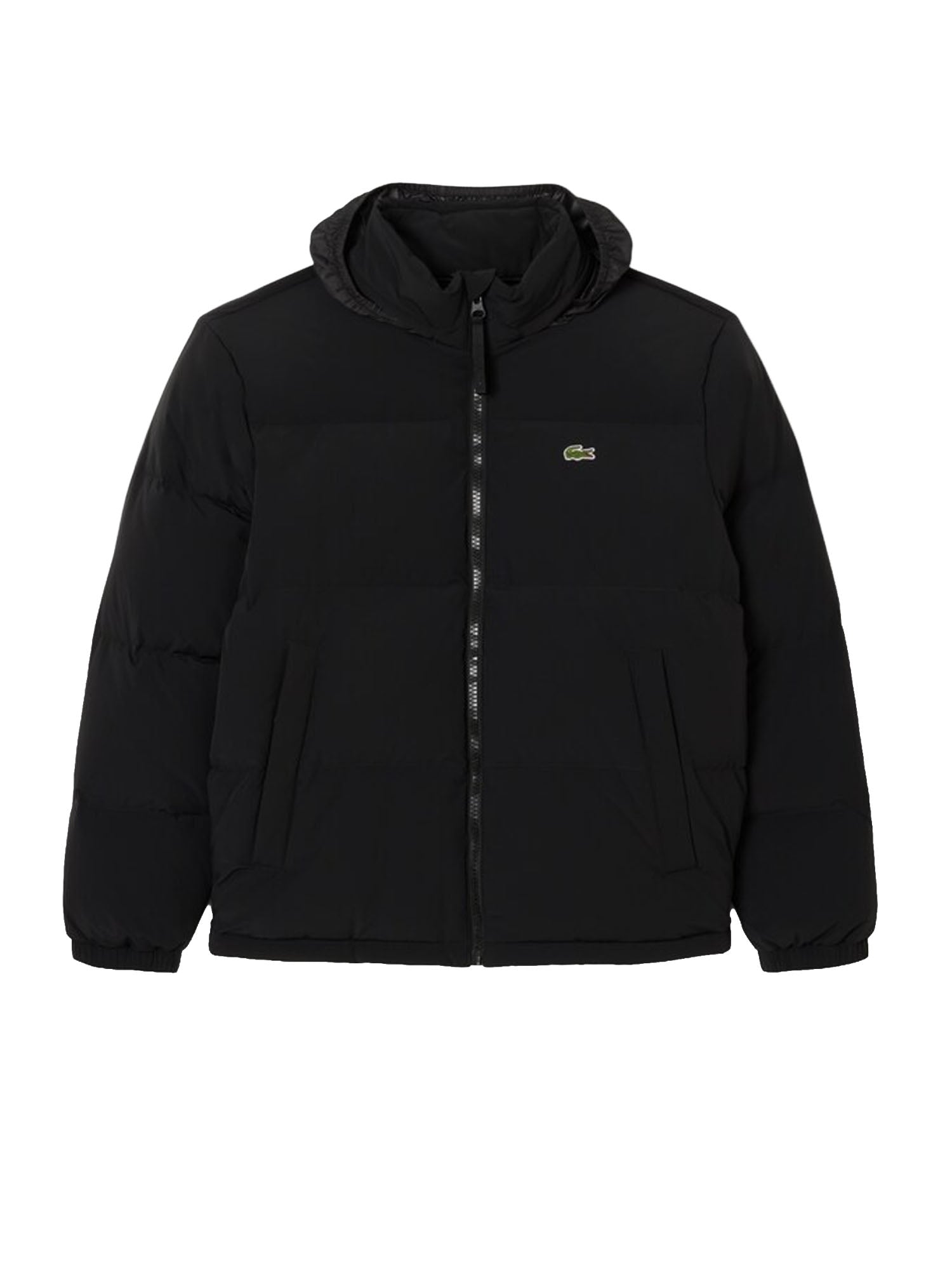 Lacoste Piumino con cappuccio impermeabile Nero