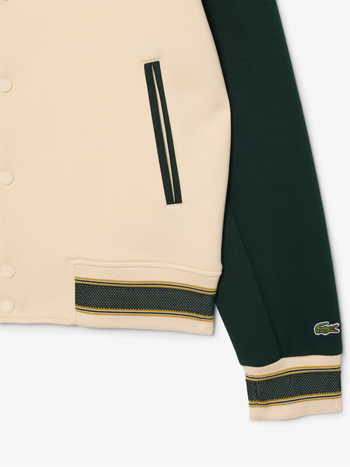 Lacoste Giacca con stemma stile college Made in France Beige