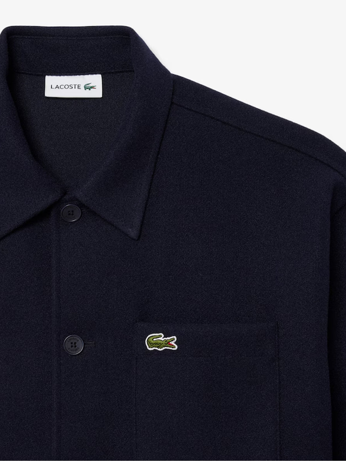Lacoste Overshirt in flanella spessa Blu