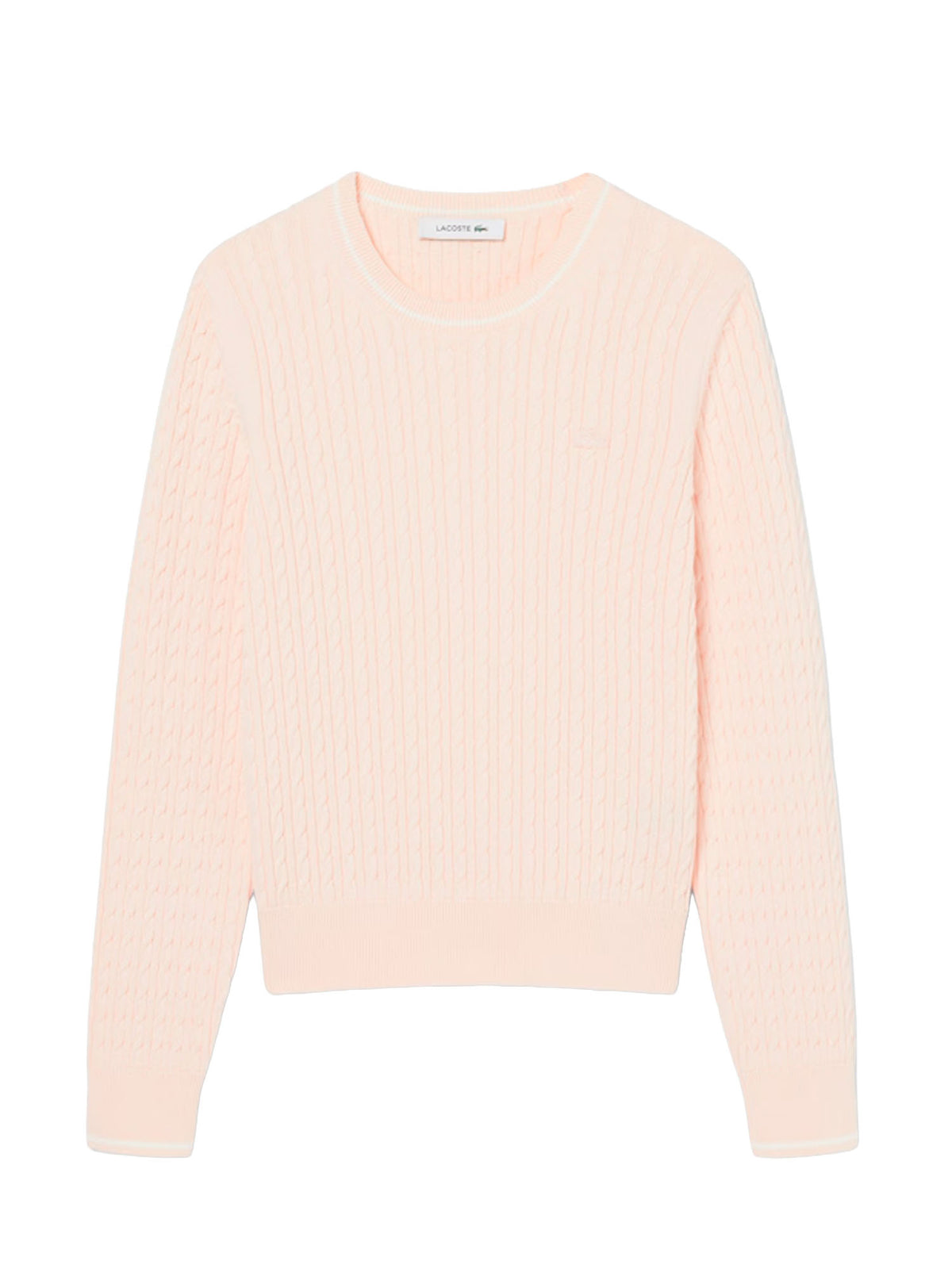 Lacoste Maglione a trecce con dettaglio striscia Rosa