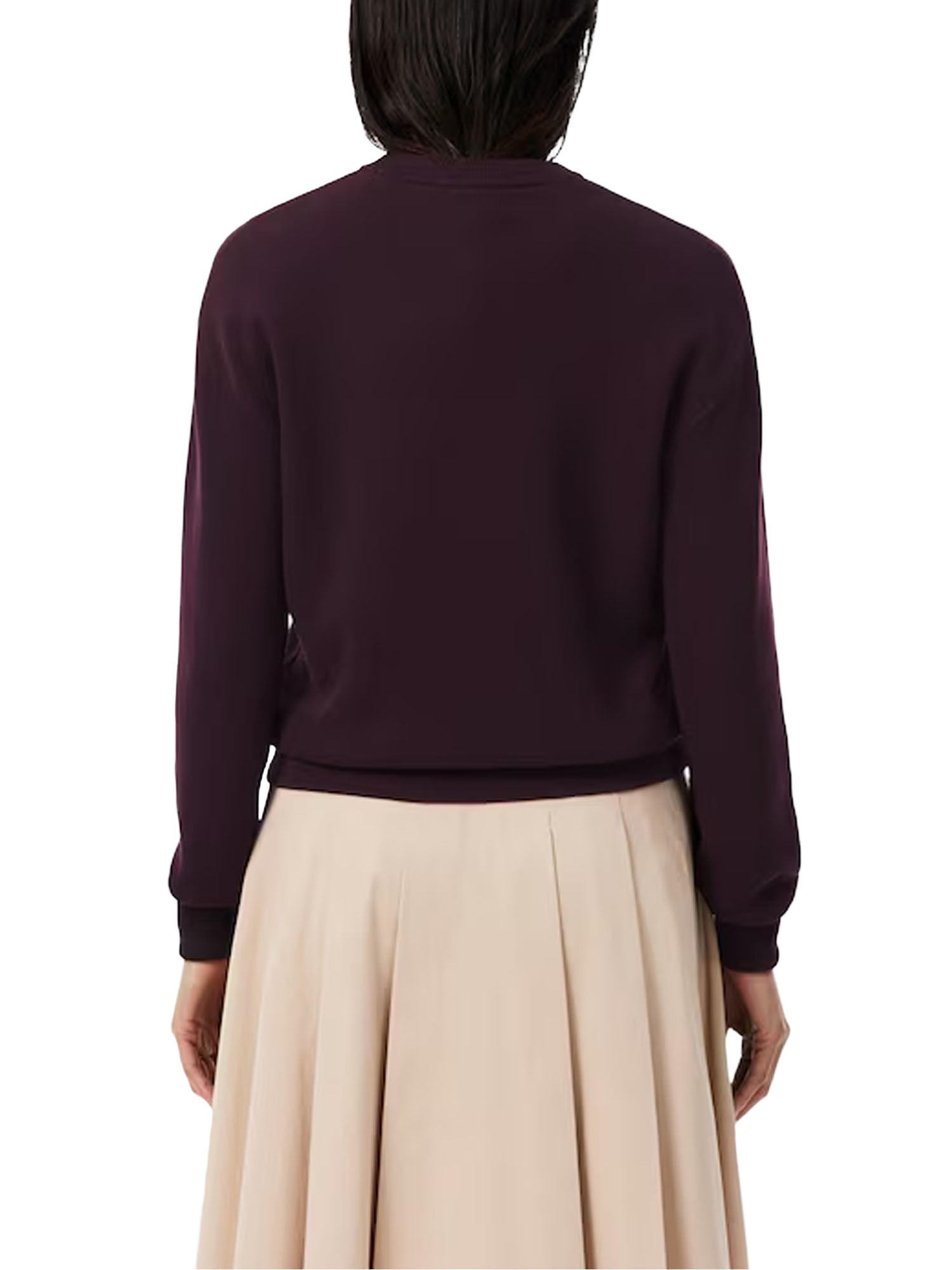Lacoste Maglione girocollo in cotone relaxed fit Bordeaux