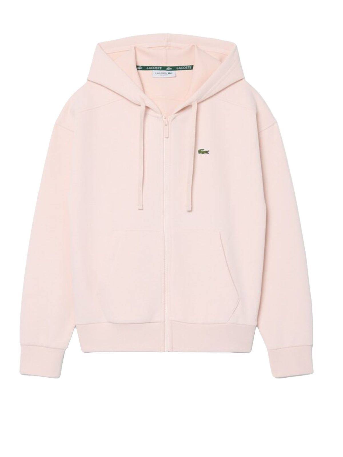 Lacoste Felpa con zip e cappuccio in piqué Rosa