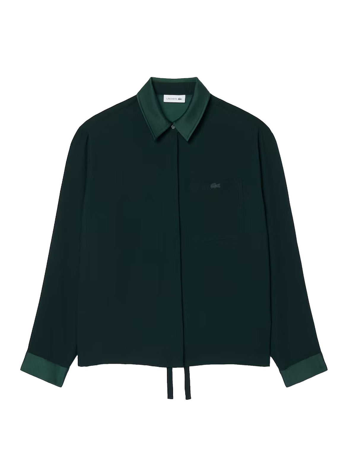 Lacoste Camicia oversize con dettagli in raso Verde