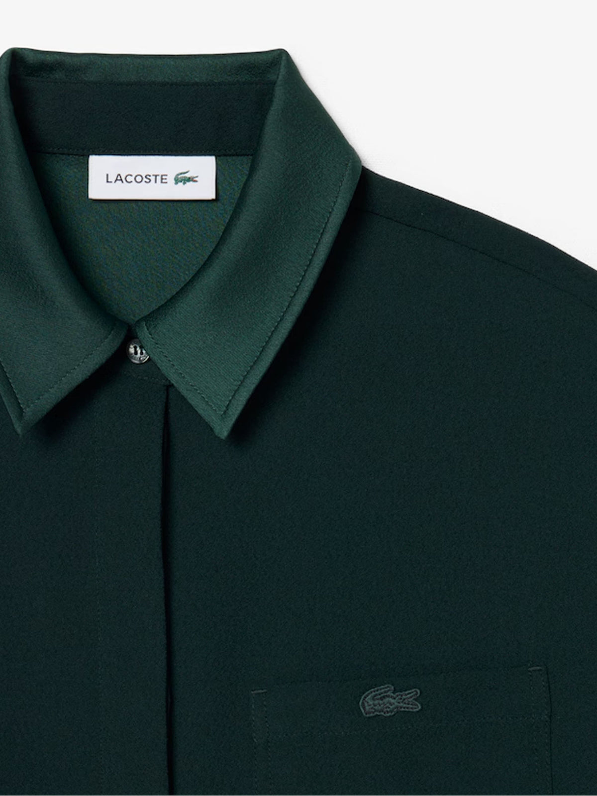 Lacoste Camicia oversize con dettagli in raso Verde