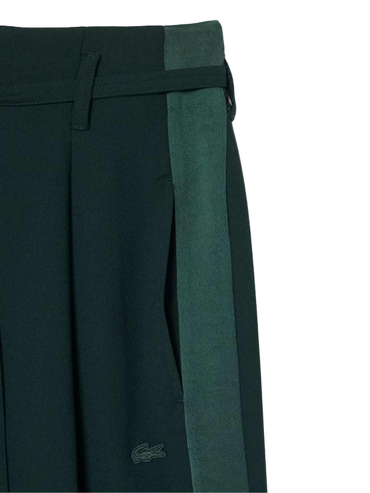 Lacoste Pantaloni oversize con banda in raso Verde