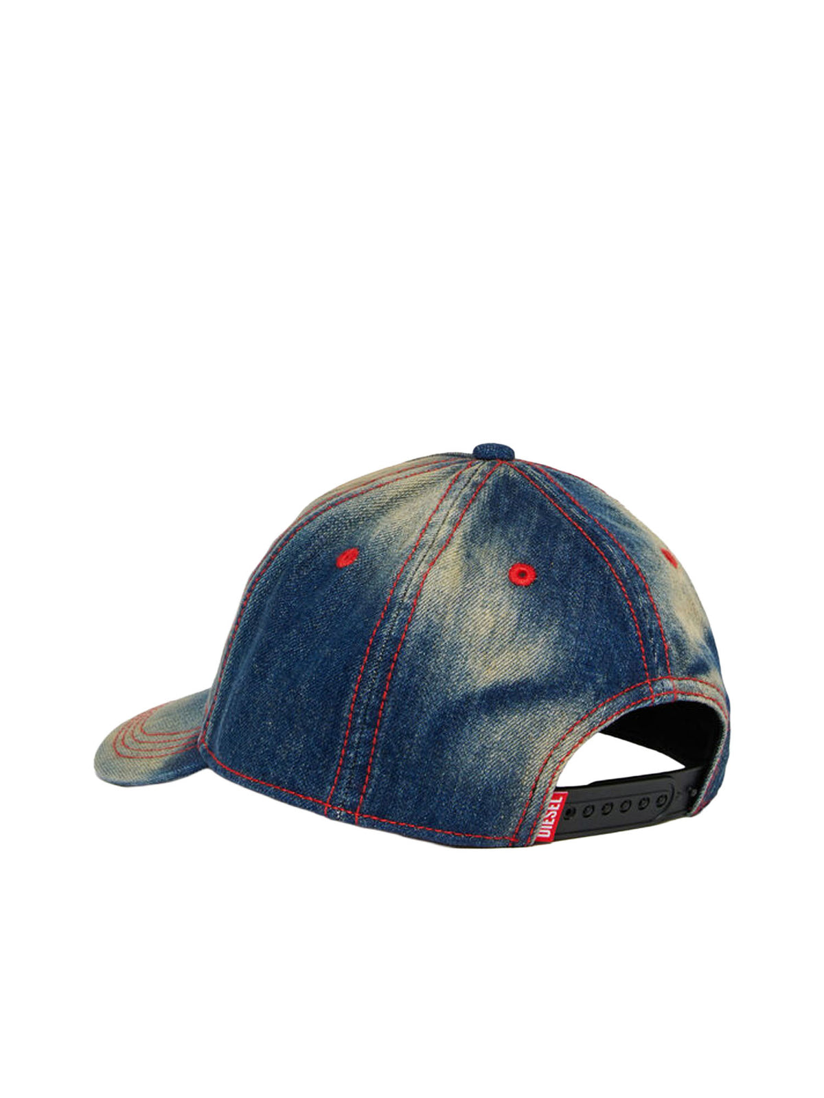 Diesel Cappellino in denim faded con ricamo Oval D bambino Blu