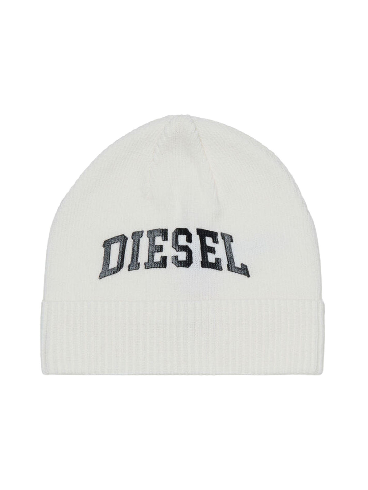 Diesel Berretto in misto lana con logo bambino Bianco