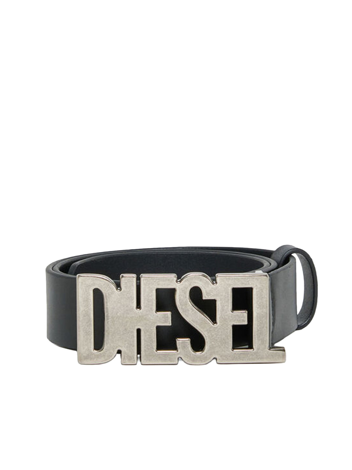 Diesel 3cm cintura in pelle con fibbia Diesel bambino Nero