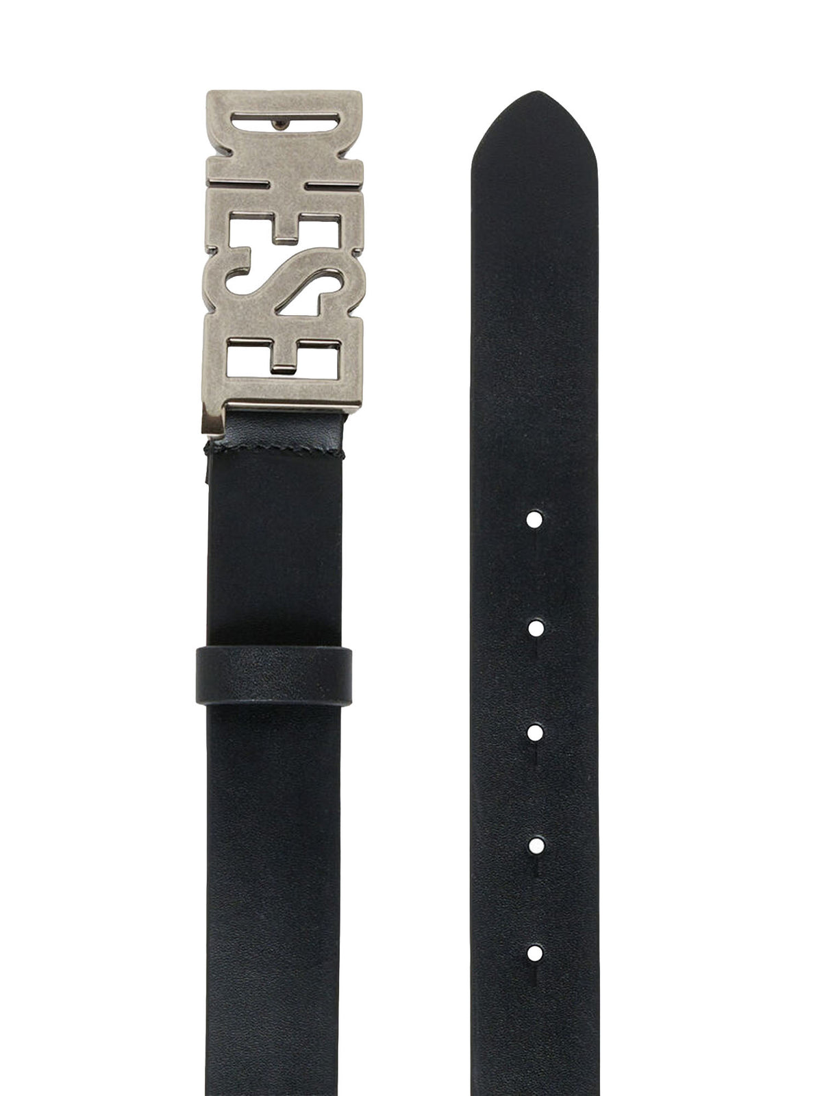 Diesel 3cm cintura in pelle con fibbia Diesel bambino Nero