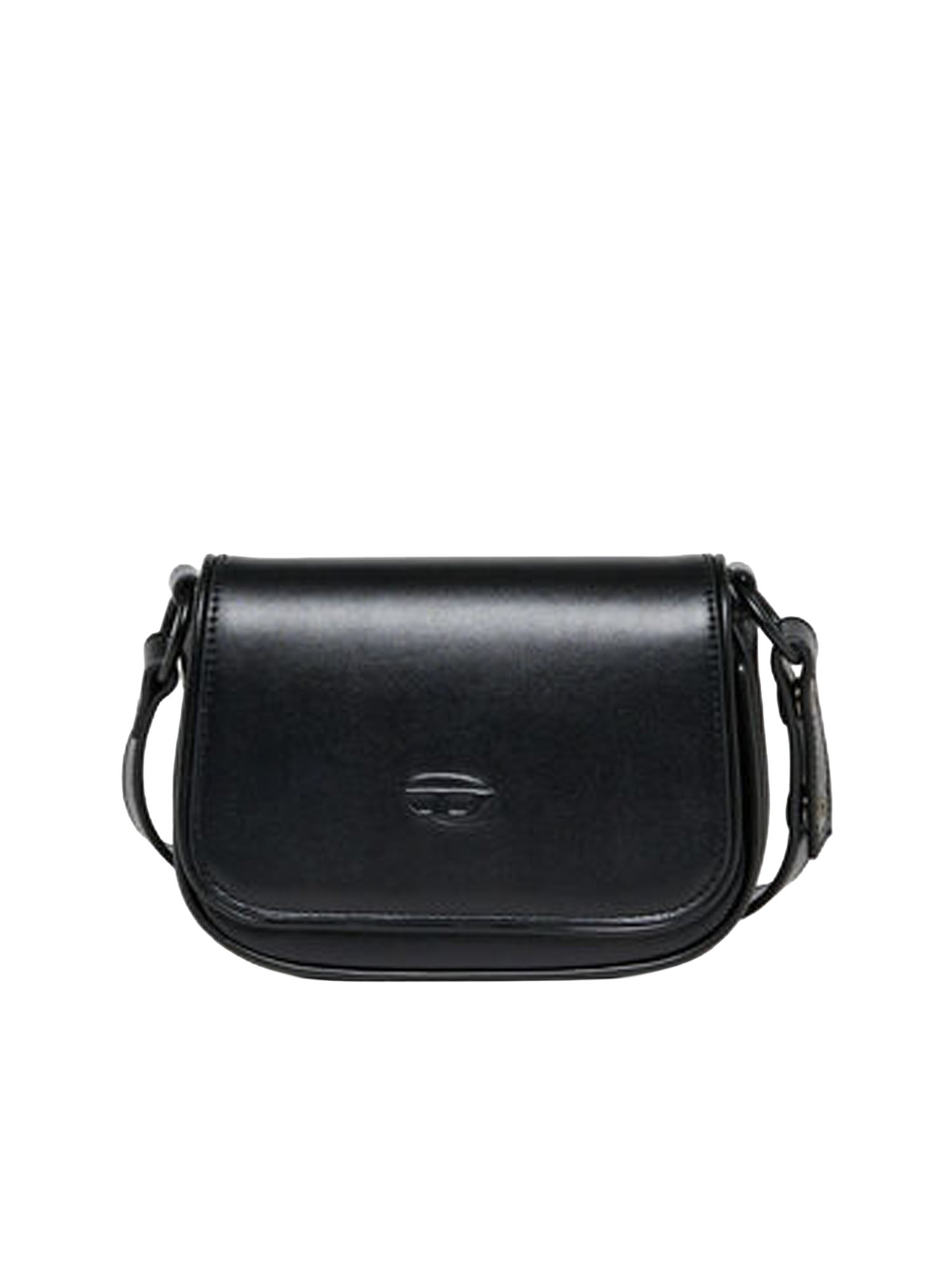 Diesel Borsa a tracolla con logo Oval D embossato Nero