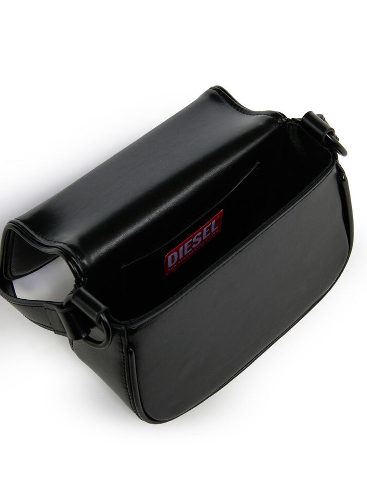 Diesel Borsa a tracolla con logo Oval D embossato Nero