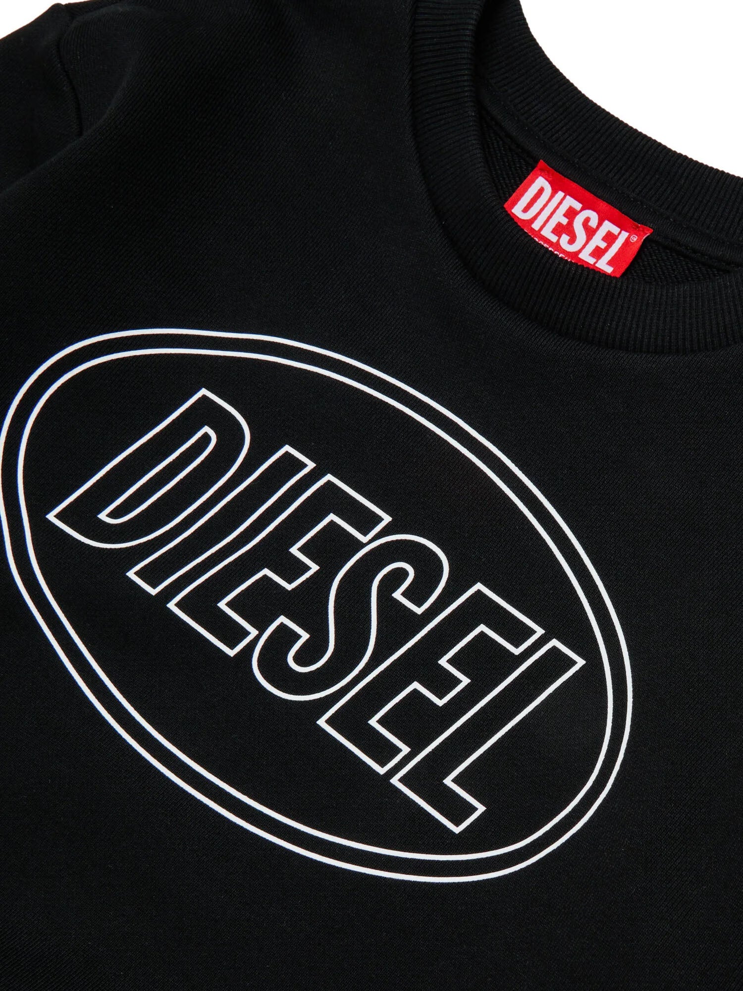 Diesel Felpa girocollo con Logo Bambino Nero