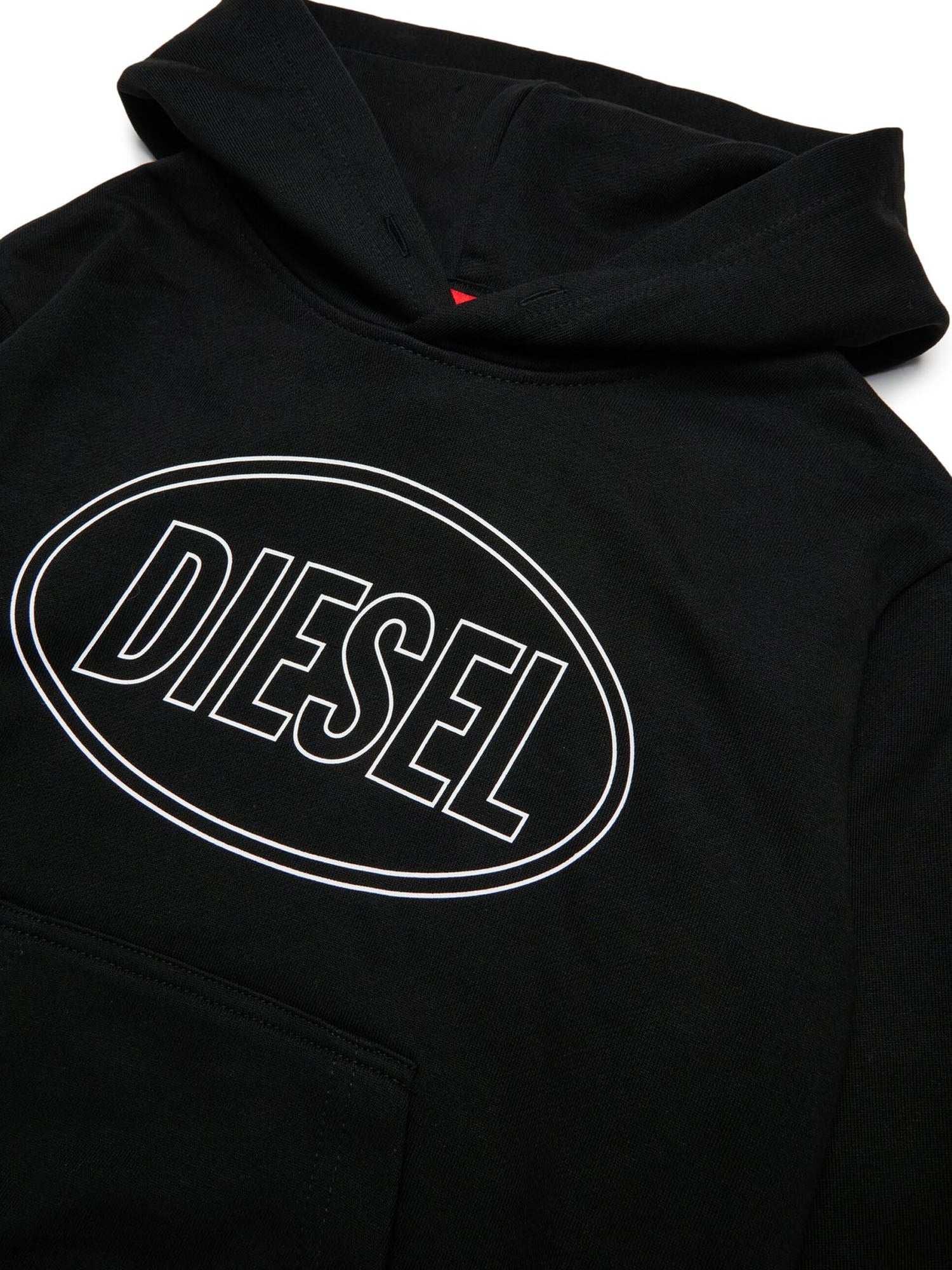 Diesel Felpa con Cappuccio e Logo Bambino Nero
