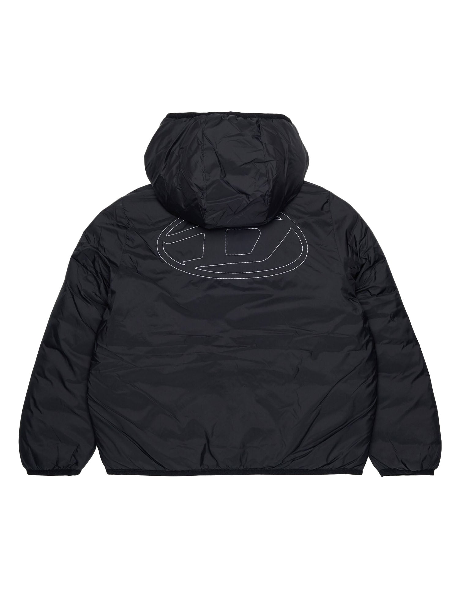 Diesel Giacca con cappuccio in nylon imbottito Bambino Nero