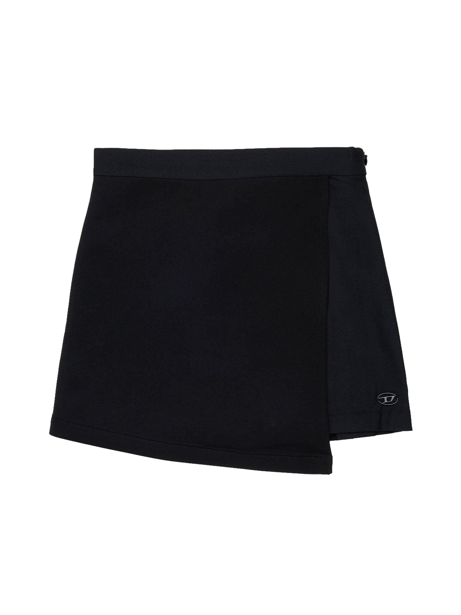 Diesel Minigonna effetto wrap con retro plissé Bambino Nero