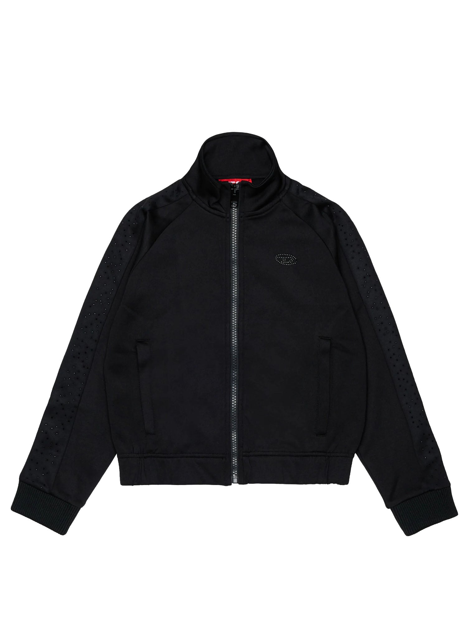Diesel Felpa con zip e logo bambino Nero