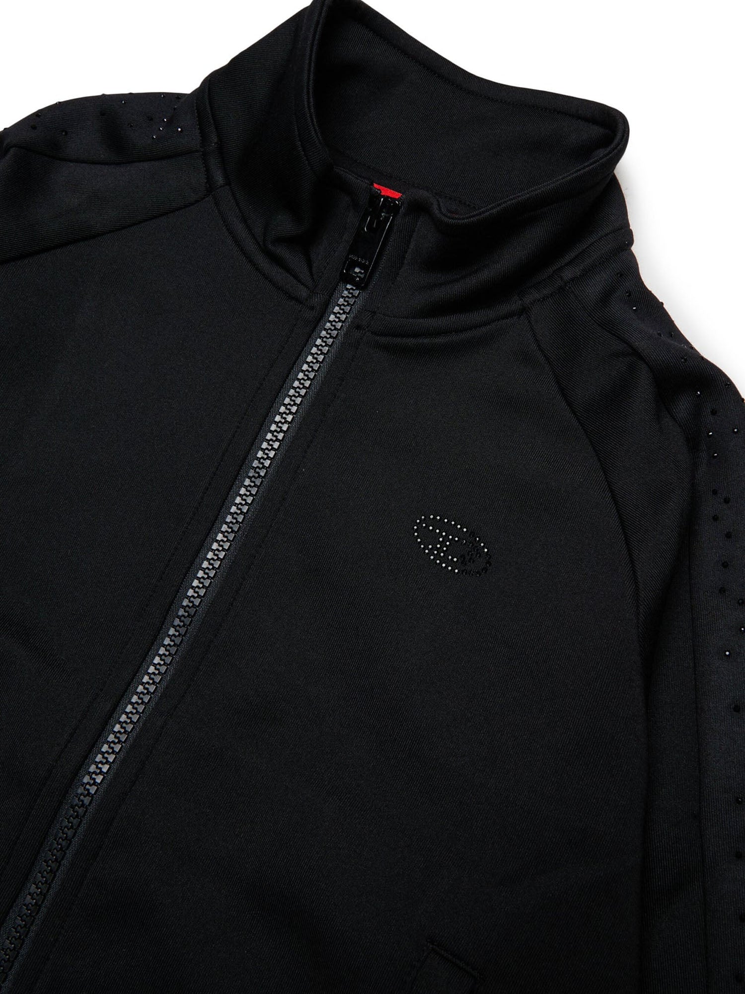 Diesel Felpa con zip e logo bambino Nero