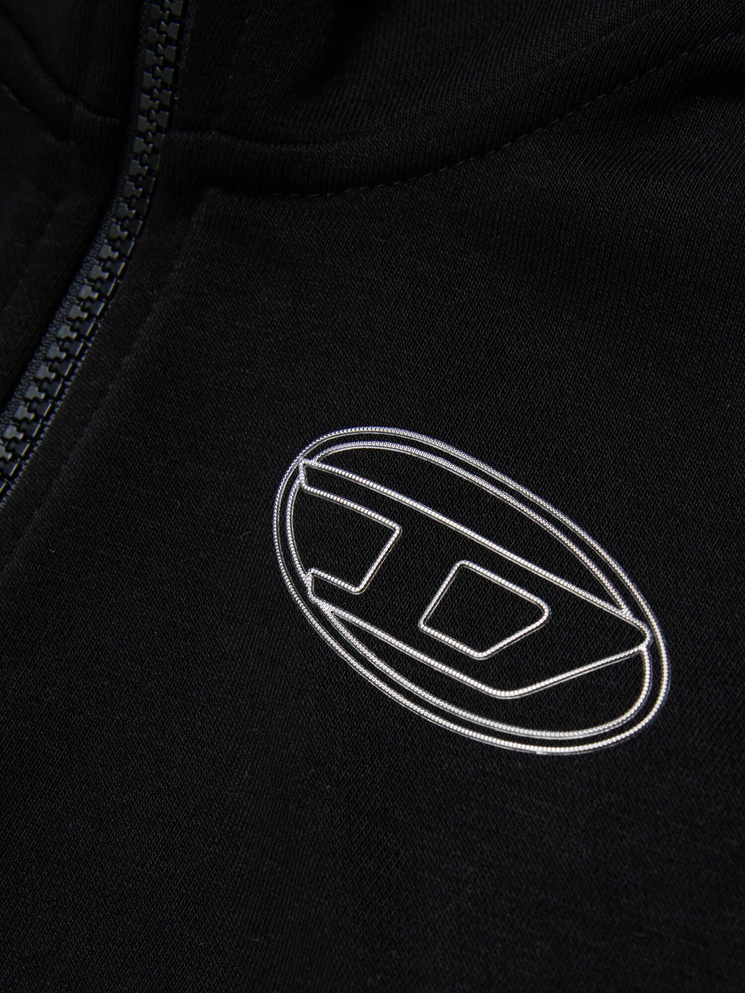 Diesel Felpa con zip e logo bambino Nero