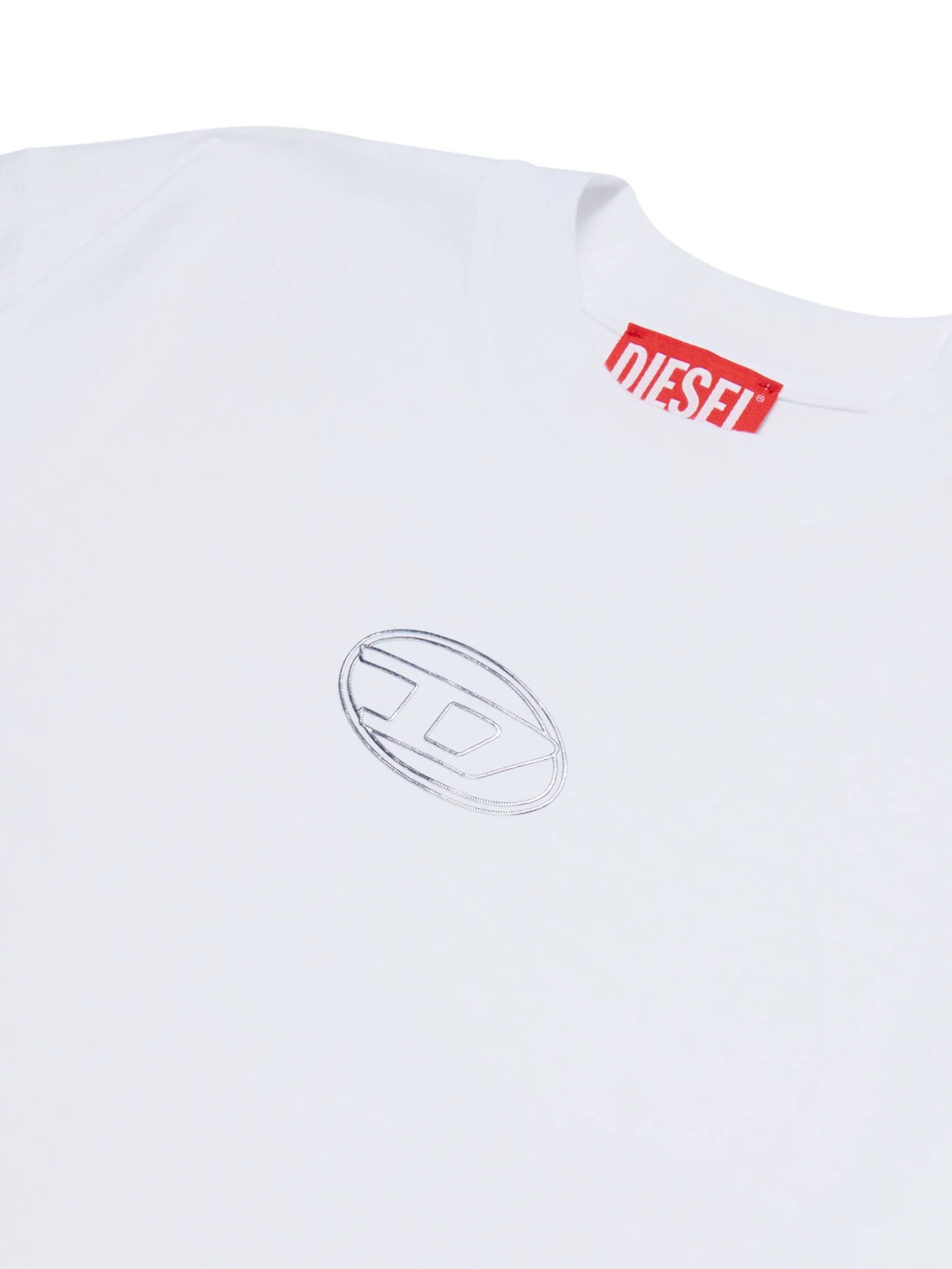 Diesel T-shirt con logo ovale D Bambino Bianco