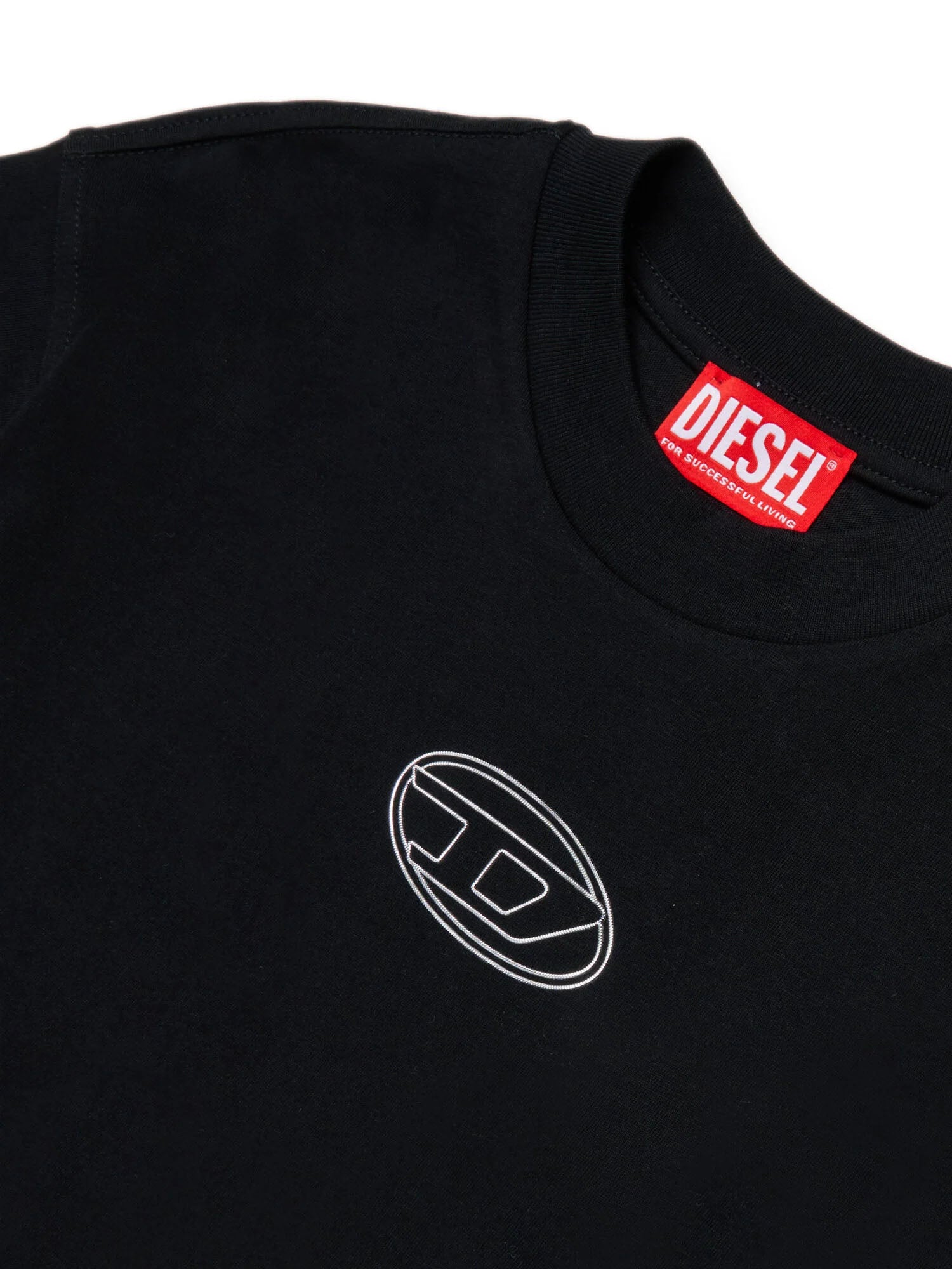 Diesel T-shirt con logo ovale D Bambino Nero