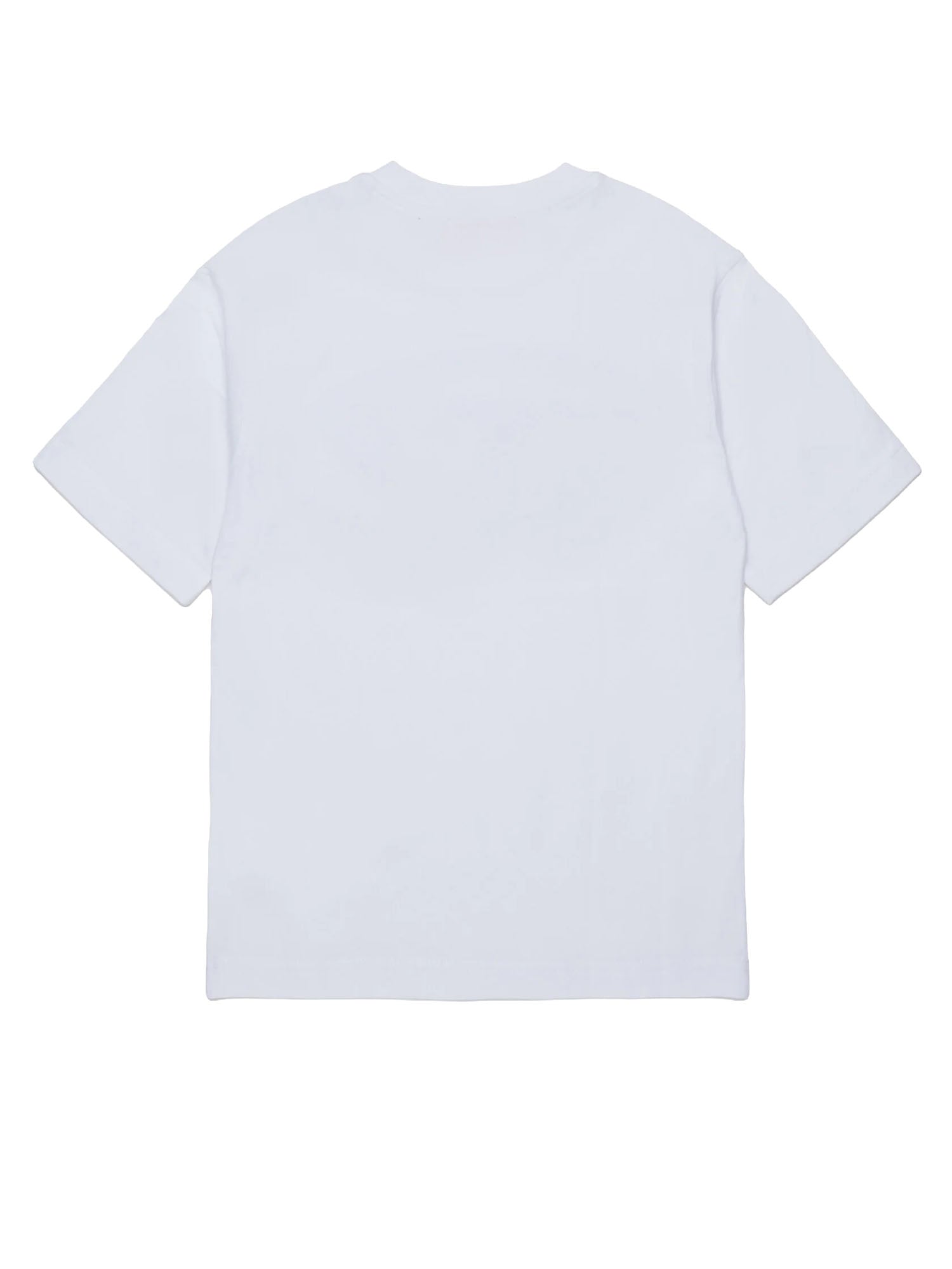 Diesel T-shirt con logo ovale D bambino Bianco