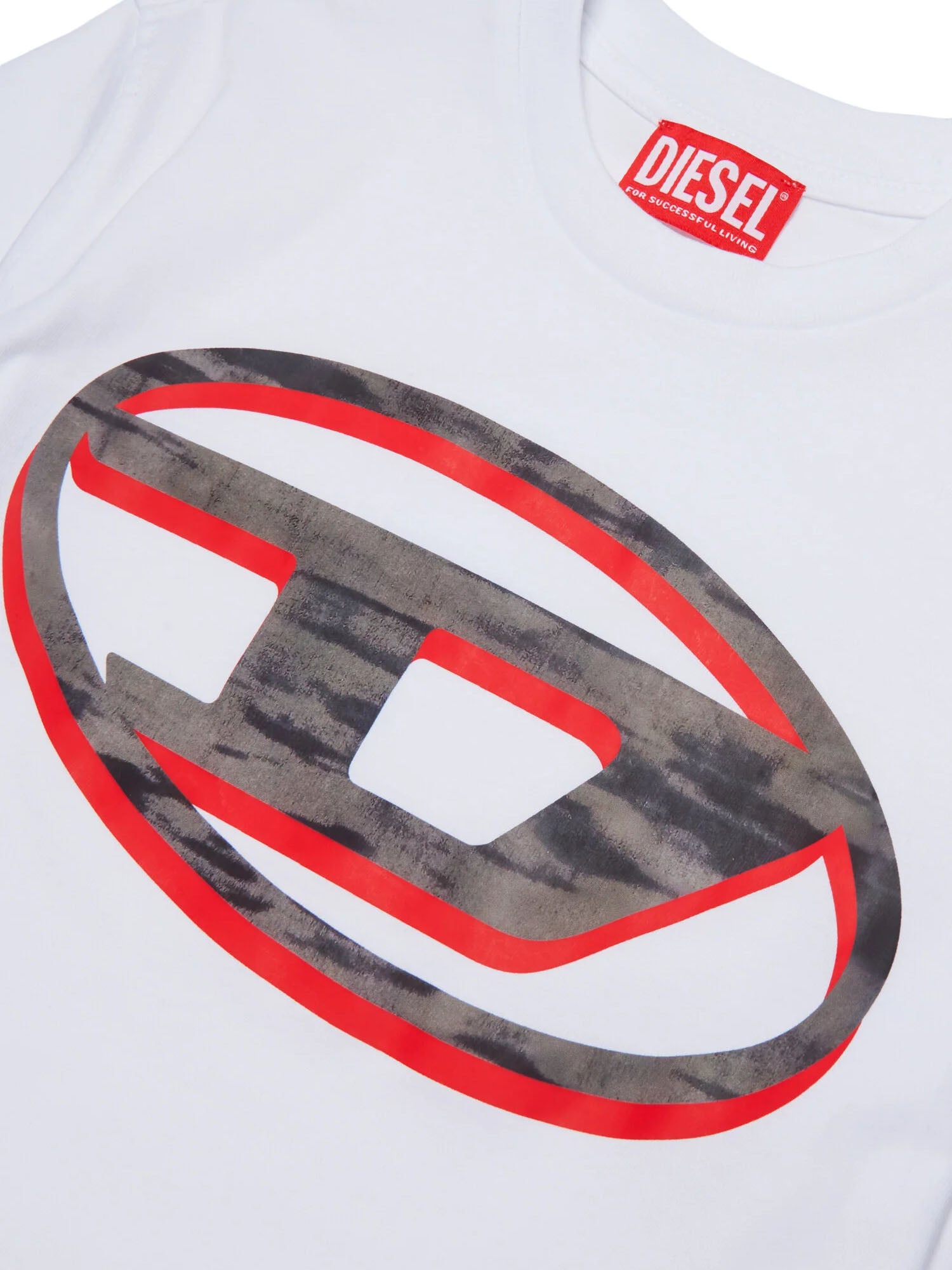 Diesel T-shirt con logo ovale D bambino Bianco