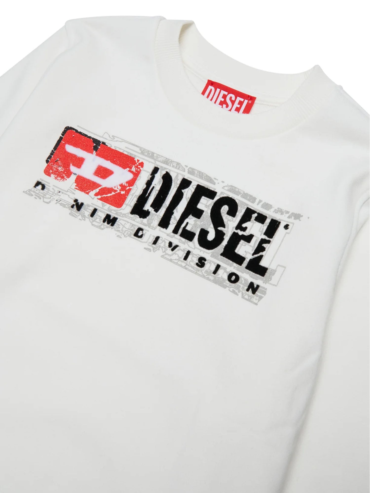 Diesel Felpa girocollo con logo bambino Bianco